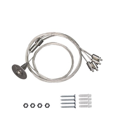 Kit de câbles pour panneau LED - 200 cm + 80 cm, hauteur réglable, 4 pièces