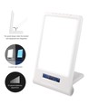 Lampe de luminothérapie LED avec minuterie/alarme - 18W, blanc/bleu, 10 000 LUX, batterie intégrée