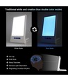 Lampe de luminothérapie LED avec minuterie/alarme - 18W, blanc/bleu, 10 000 LUX, batterie intégrée