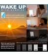 Lampe de luminothérapie LED avec minuterie/alarme - 18W, blanc/bleu, 10 000 LUX, batterie intégrée