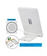 Lampe de luminothérapie LED avec minuterie/alarme - 18W, blanc/bleu, 10 000 LUX, batterie intégrée