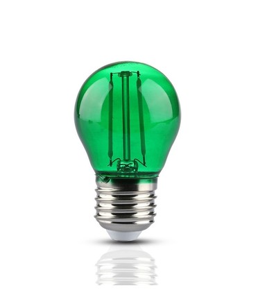 Ampoule LED E27 2W - Verte, Filament carbone