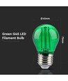 Ampoule LED E27 2W - Verte, Filament carbone