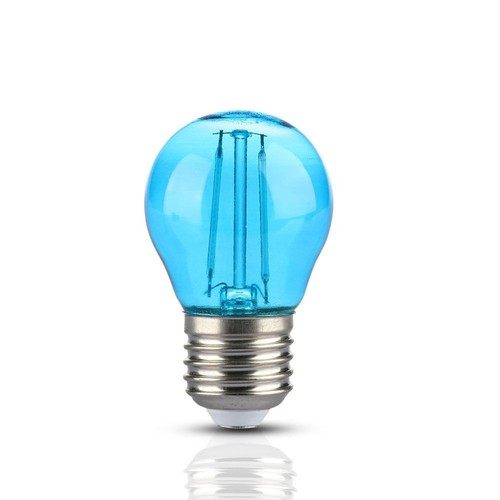 Ampoule LED E27 2W Sphérique - Bleu, filament