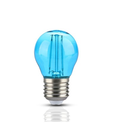Ampoule LED E27 2W Sphérique - Bleu, filament