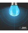 Ampoule LED E27 2W Sphérique - Bleu, filament