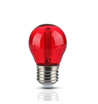 Ampoule LED E27 2W Sphérique - Rouge, Filament