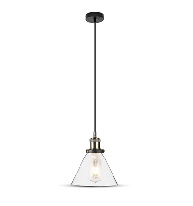 Suspension moderne V-Tac - Verre transparent, Ø18 cm, E27