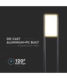 V-Tac lampe LED de jardin 10W - Noir, 80 cm, IP65, 230V