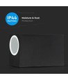 Applique murale GU10 avec éclairage haut/bas - IP44 extérieur, sans source lumineuse