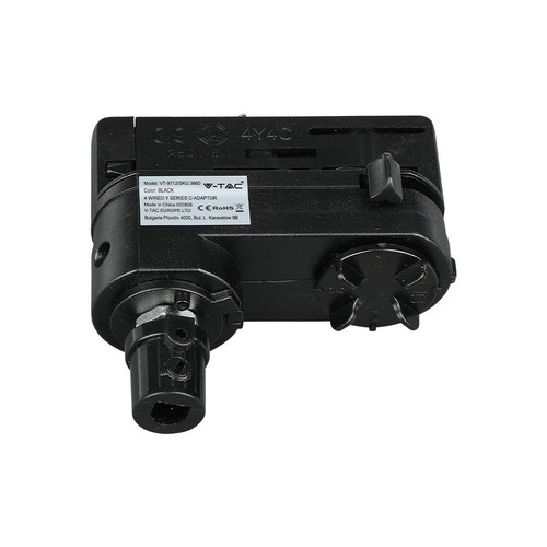 Support de lampe pour rails Global - Noir, Compatible avec rails V-Tac, 3 phases