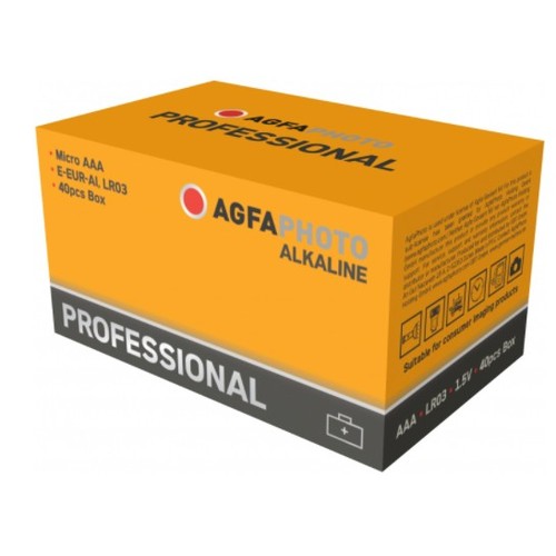 Pile AAA AgfaPhoto Professional pack de 40 - Alcaline, 1,5V