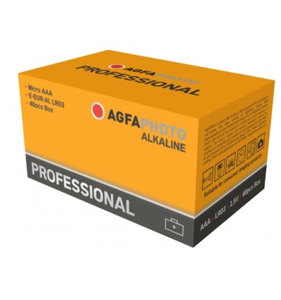 Pile AAA AgfaPhoto Professional pack de 40 - Alcaline, 1,5V