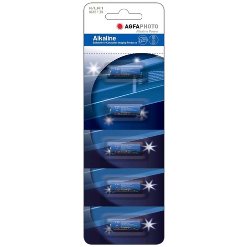 Batterie LR1 AgfaPhoto 5 pièces - Alcaline, 1,5 V