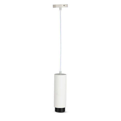 V-Tac suspension moderne - Blanc avec noir, Ø8 cm, GU10