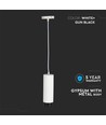 V-Tac suspension moderne - Blanc avec noir, Ø8 cm, GU10