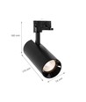 Spot sur rail triphasé 25W RA80 - Noir, deux angles de diffusion