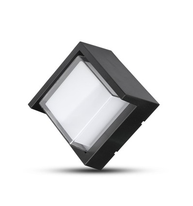 Applique murale 7W - IP65 extérieur, carrée, noire, source lumineuse incluse