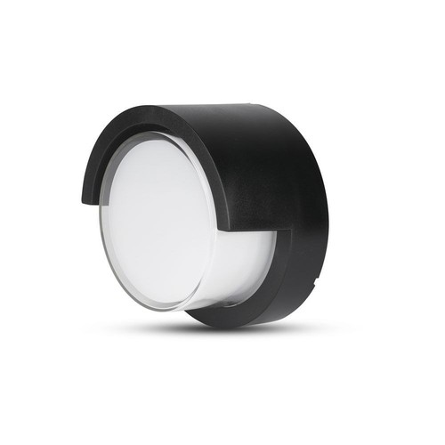 Applique murale LED 12W - IP65 extérieur, Ronde, noire, source lumineuse incluse