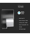 Applique murale LED 12W - IP65 extérieur, Ronde, noire, source lumineuse incluse