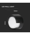 Applique murale LED 12W - IP65 extérieur, Ronde, noire, source lumineuse incluse