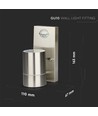 Applique murale GU10 avec capteur - IP44 extérieur, inox, sans source lumineuse