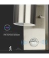 Applique murale GU10 avec capteur - IP44 extérieur, inox, sans source lumineuse