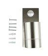Applique murale GU10 avec capteur - IP44 extérieur, inox, sans source lumineuse