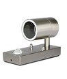 Applique murale GU10 avec capteur - IP44 extérieur, inox, sans source lumineuse