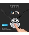 Interrupteur tactile et variateur LED V-Tac - Noir, 12V (60W), 1,5 mètre, prise DC