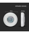 Détecteur de plafond V-Tac en saillie - compatible LED, blanc, infrarouge, IP20 intérieur