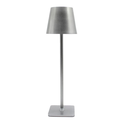 Lampe de table LED rechargeable Intérieur/extérieur - Argent, tactile dimmable, CCT, IP54 extérieur