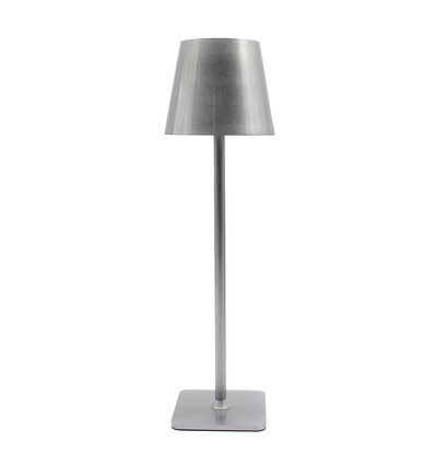 Lampe de table LED rechargeable Intérieur/extérieur - Argent, tactile dimmable, CCT, IP54 extérieur