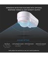 V-Tac Détecteur de mouvement pour angles - compatible LED, blanc, angle réglable, PIR infrarouge, IP65 extérieur