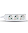 Multiprise V-Tac - 3 prises standard, blanche, câble de 1,5 mètre