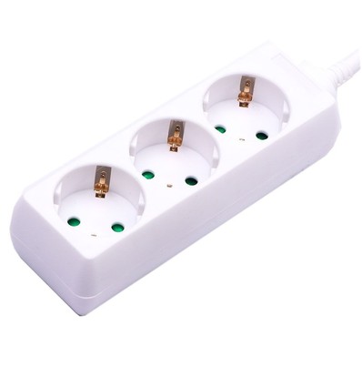 Multiprise V-Tac - 3 prises standard, blanche, câble de 3 mètres