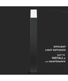 V-Tac lampe de jardin carrée - Noir, 80 cm, IP54, douille GU10, sans source lumineuse, 230V