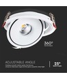 Spot LED encastrable 12W Ø12cm RA90 - Découpe : Ø10,5 cm, Dimensions : Ø12 cm, CCT - 3 couleurs de lumière, 3-en-1, bord blanc