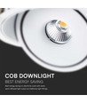 Spot encastrable 20W Ø16,5cm RA90 - Perçage : Ø15 cm, Dimensions : Ø16,5 cm, CCT - 3 couleurs, 3-en-1, bord blanc
