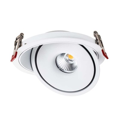 Spot encastrable 30W Ø20 cm RA90 - Perçage : Ø18 cm, Dimensions : Ø20 cm, CCT - 3 couleurs de lumière, 3-en-1, bord blanc