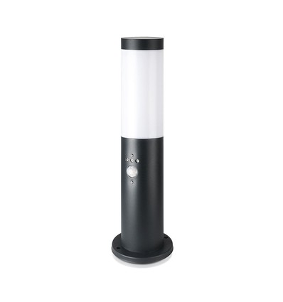 Lampe de jardin V-Tac noire - 45 cm, IP44 extérieur, capteur PIR, douille E27, sans source lumineuse