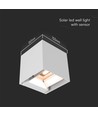Applique murale solaire LED 3W - IP65, Blanc, détecteur