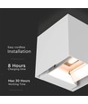Applique murale solaire LED 3W - IP65, Blanc, détecteur