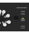 Guirlande lumineuse solaire V-Tac avec 10 ampoules 1W - 2 mètres, IP44, source lumineuse incluse
