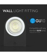 Applique murale ronde GU10 - IP44 extérieur, sans source lumineuse