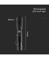 V-Tac lampe LED 10W - 1000 lumens, rechargeable, IP54