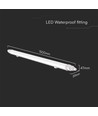 Réglette LED complète étanche 150cm 48W, câblage traversant - IP65