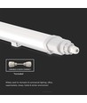 Réglette LED complète étanche 150cm 48W, câblage traversant - IP65