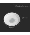Capteur de mouvement LED V-Tac à montage en surface - LED compatible, blanc, PIR infrarouge, IP20 intérieur