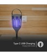 Lampe anti-insectes solaire V-Tac - Noir, 3-en-1, IP24